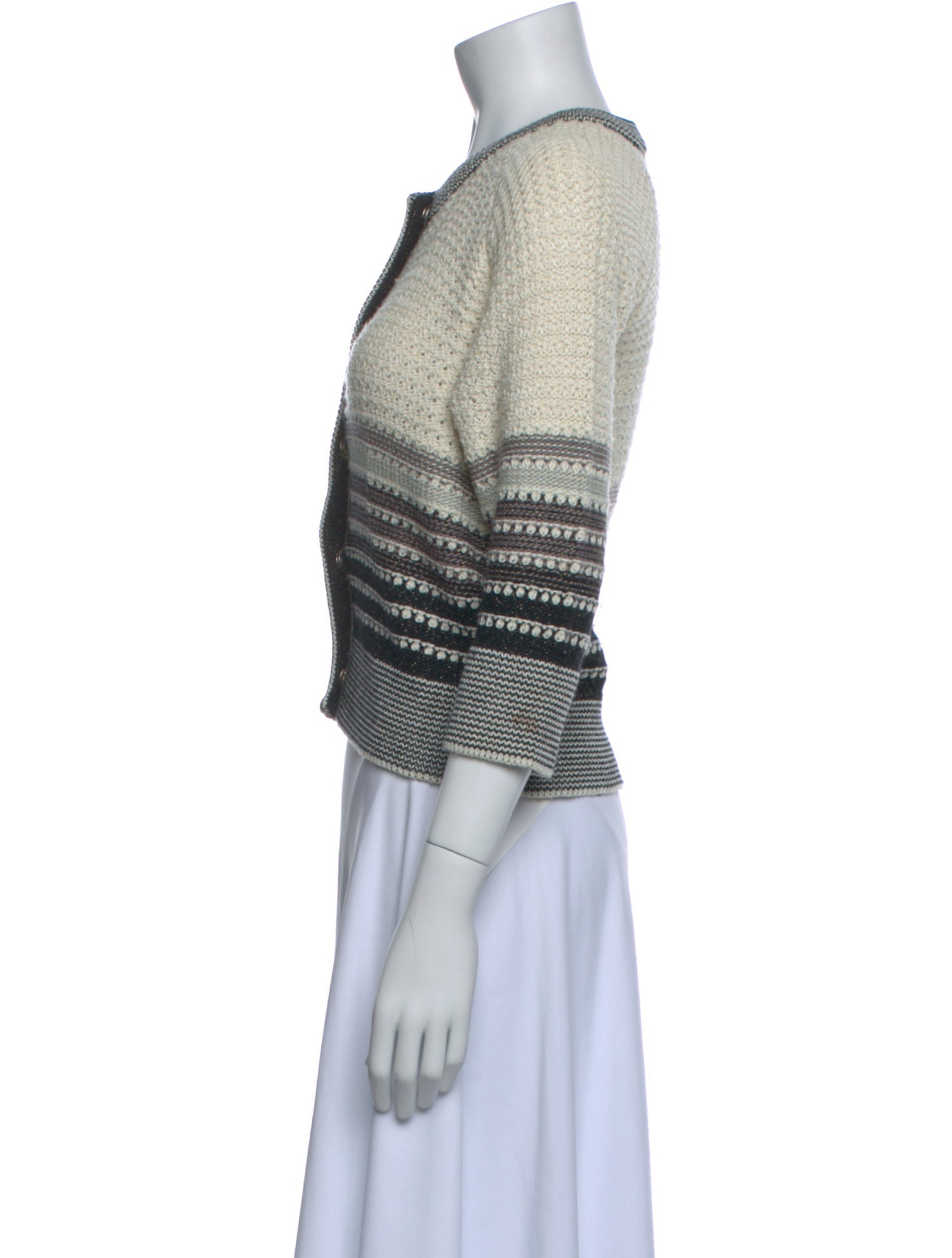 St. John Striped Crew Neck Sweater