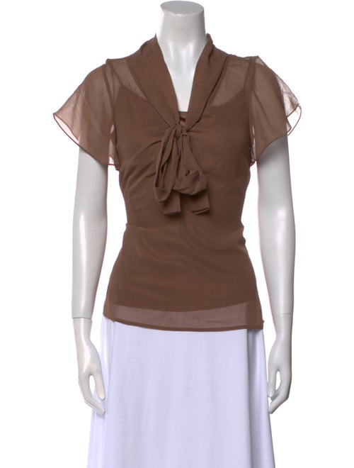 St. John Silk V-Neck Top
