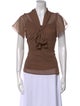 St. John Silk V-Neck Top