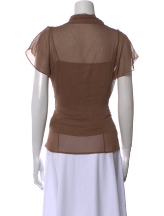 St. John Silk V-Neck Top