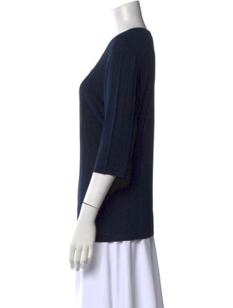 St. John Crew Neck Three-Quarter Sleeve Top