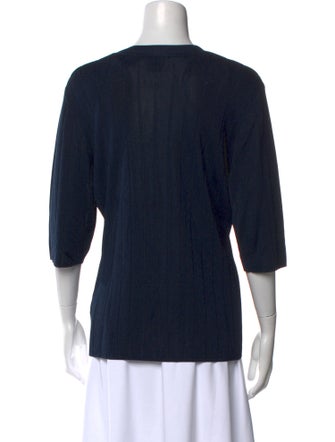 St. John Crew Neck Three-Quarter Sleeve Top