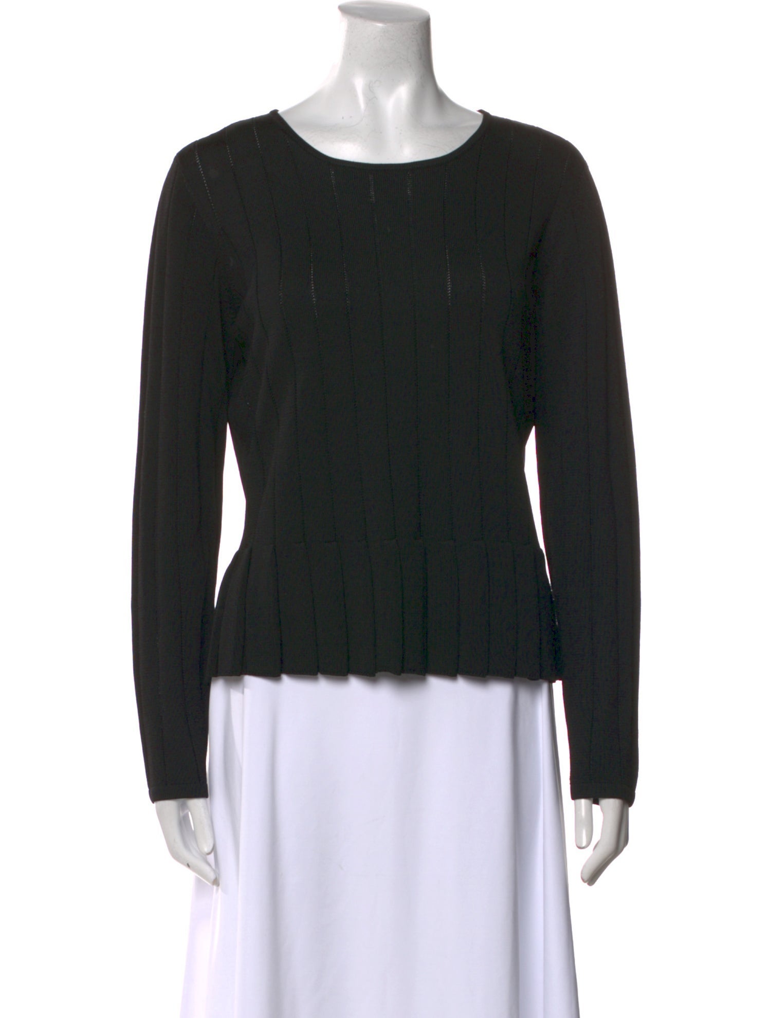 St. John Scoop Neck Long Sleeve Top