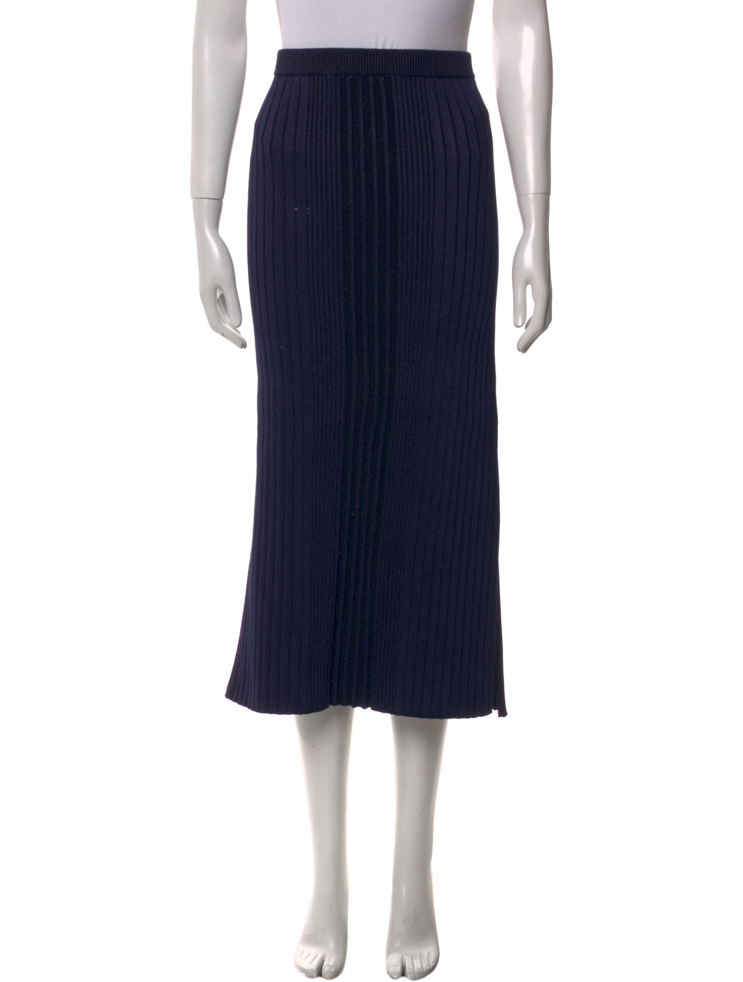 St. John Pleated Accents Midi Length Skirt