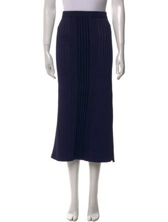 St. John Pleated Accents Midi Length Skirt