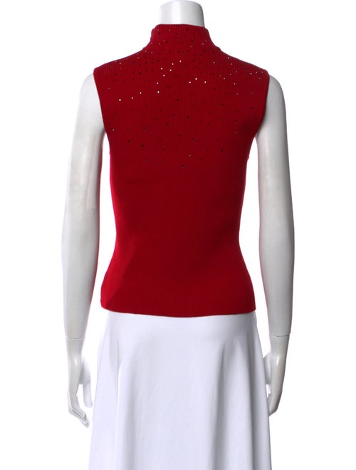 St. John Mock Neck Sleeveless Top