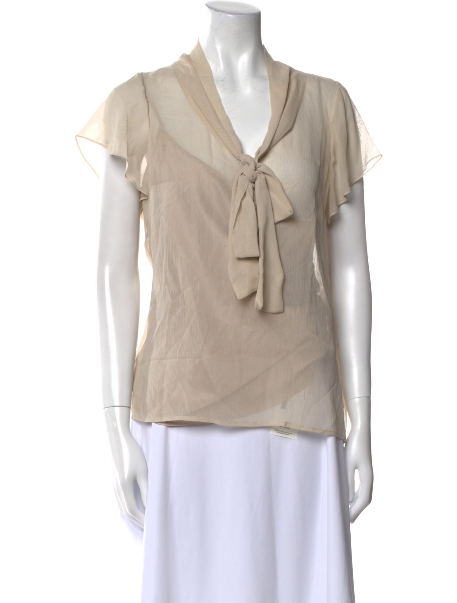 St. John Silk Tie Neck Blouse