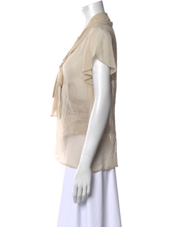 St. John Silk Tie Neck Blouse