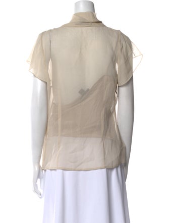St. John Silk Tie Neck Blouse