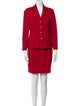 St. John Wool Embroidered Accent Skirt Suit