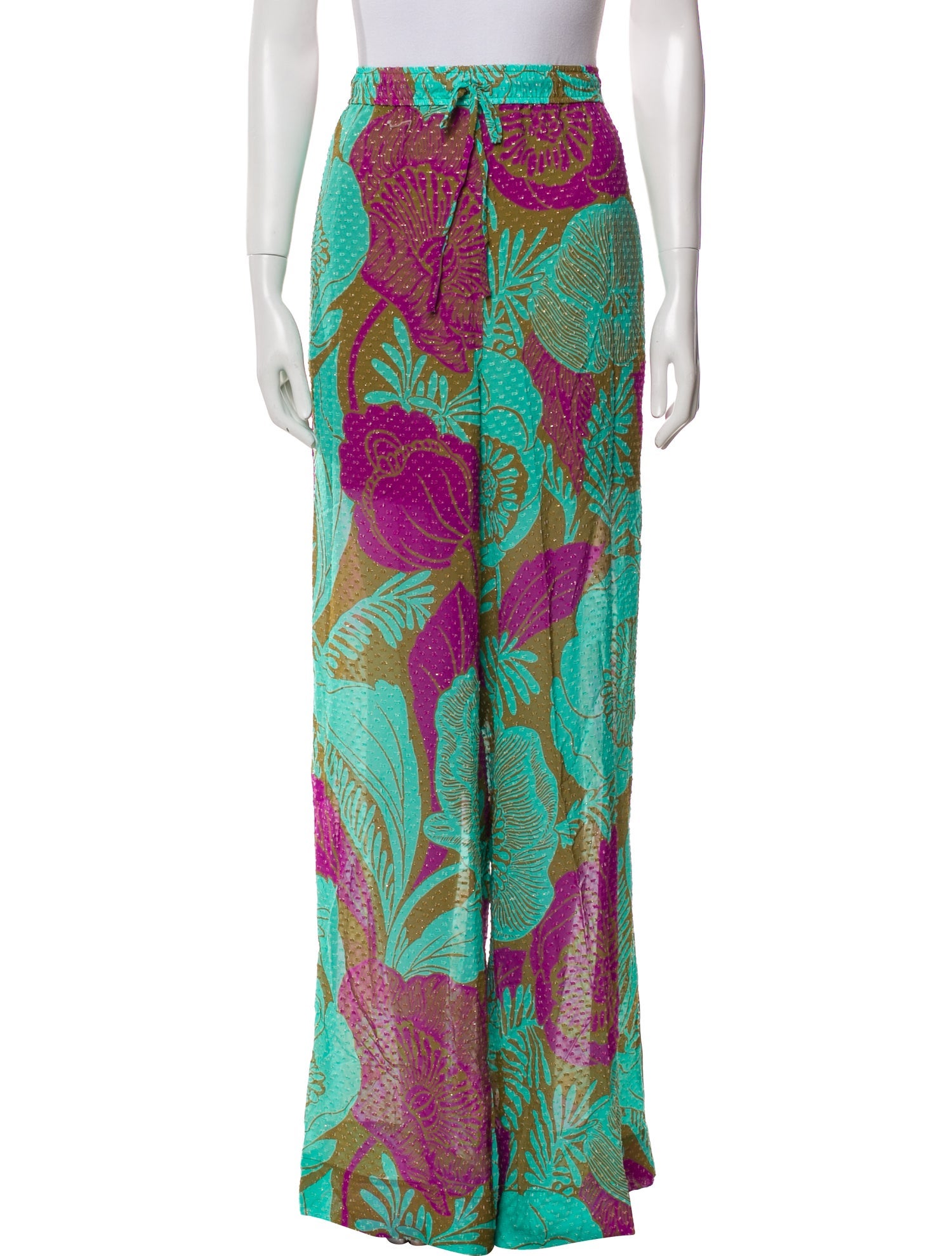 St. John Printed Wide Leg Pants w/ Tags