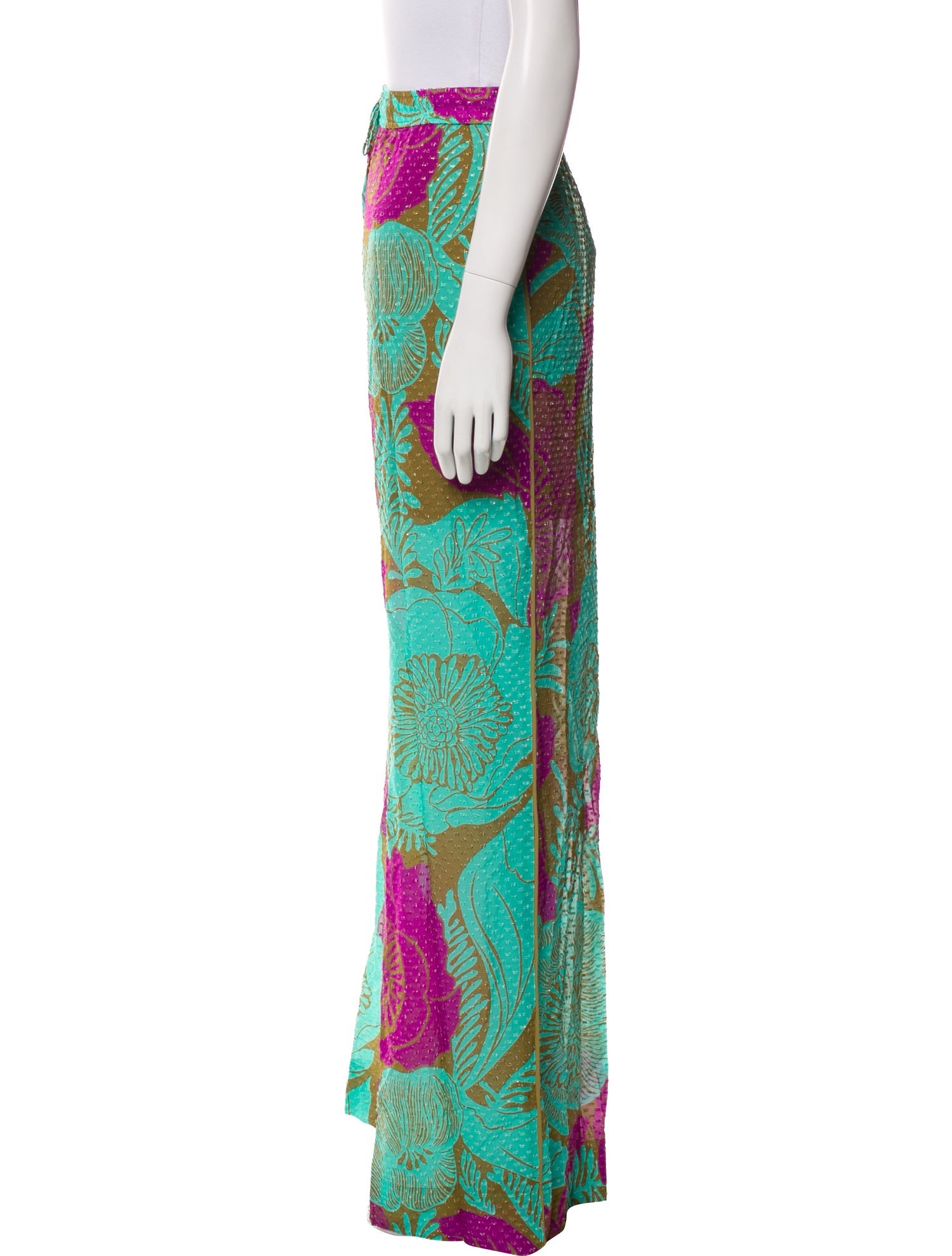 St. John Printed Wide Leg Pants w/ Tags