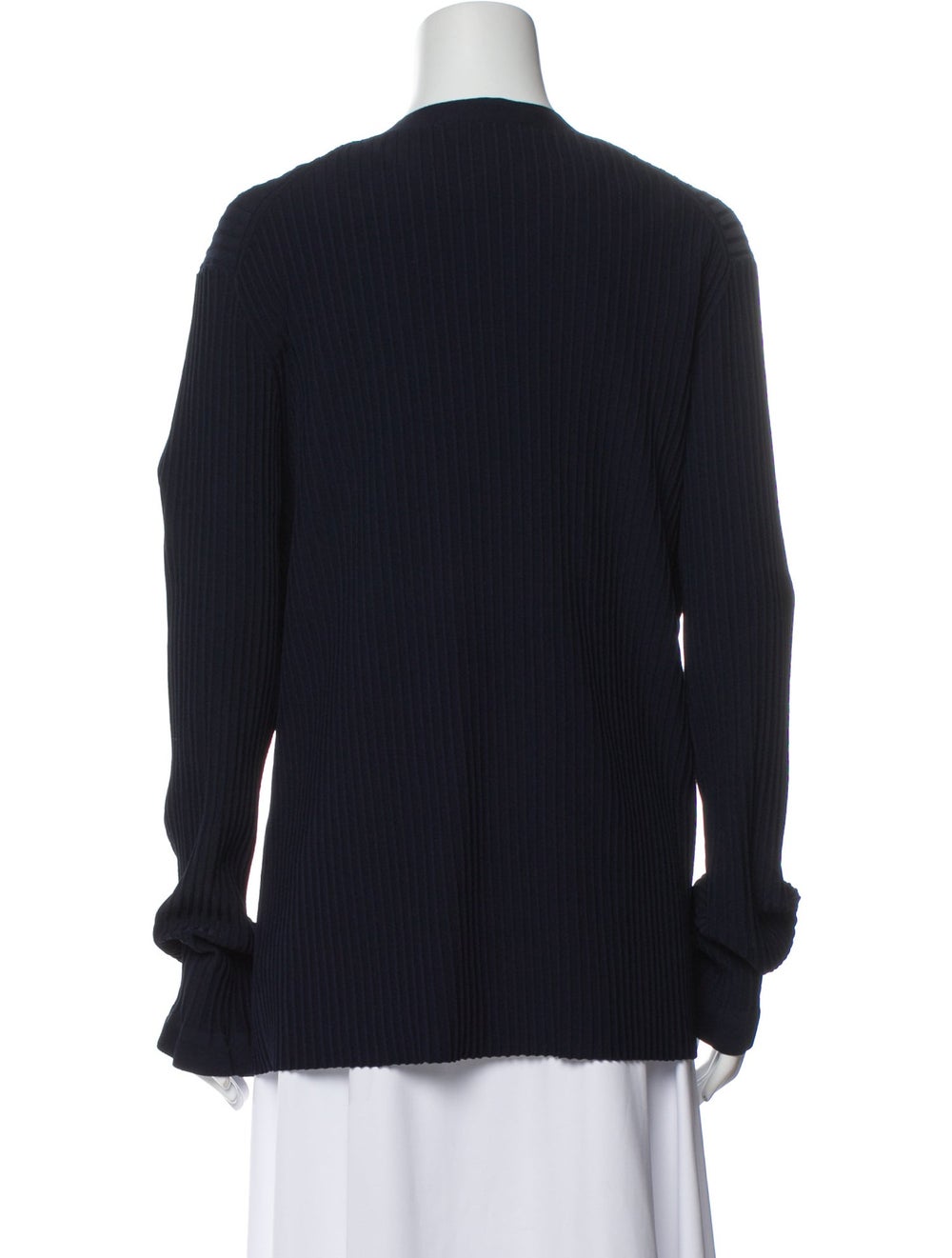 St. John Jacket Blue Collarless Patch Pockets & - image 3