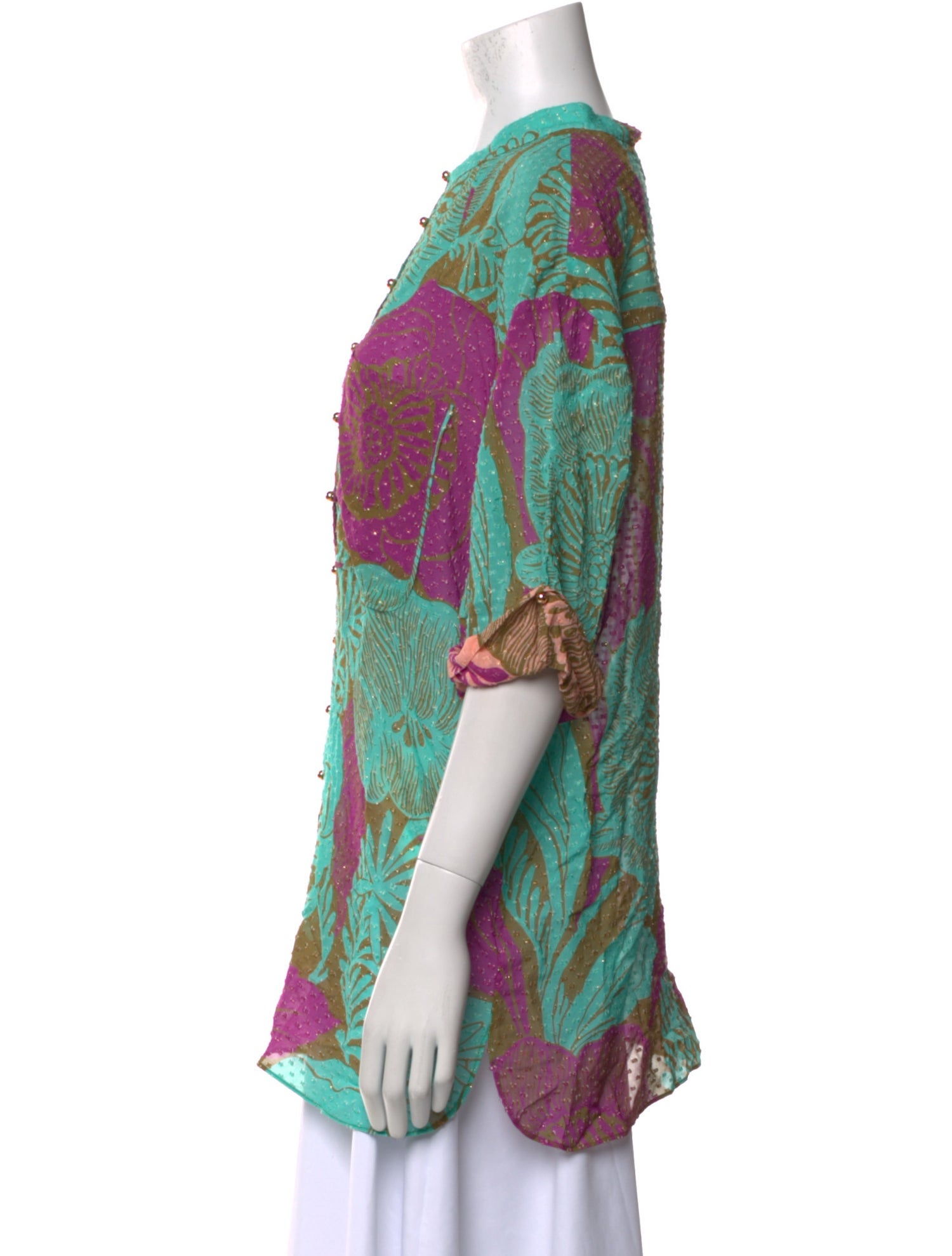 St. John Printed Crew Neck Tunic w/ Tags