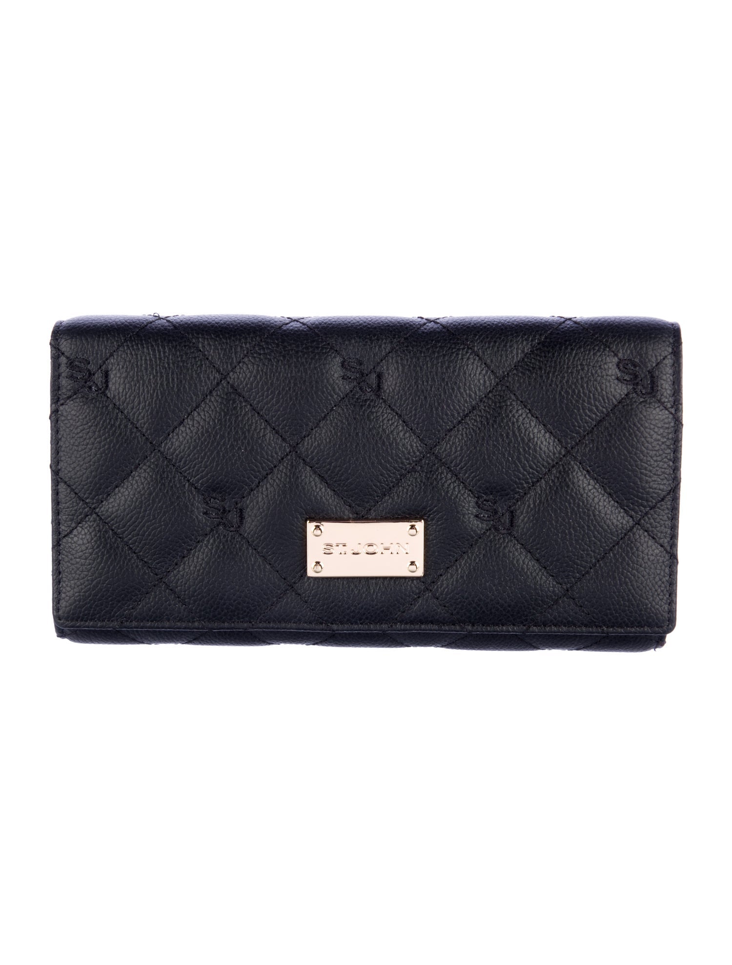 St. John Quilted Pattern Leather Bifold Wallet