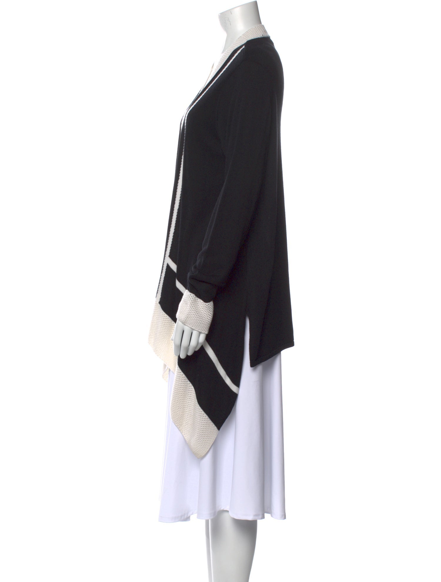 St. John Striped Open Front Sweater