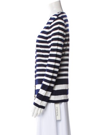 St. John Striped V-Neck Top