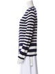 St. John Striped V-Neck Top