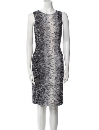 St. John Bateau Neckline Knee-Length Dress