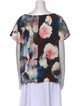 St. John Floral Print Scoop Neck Blouse