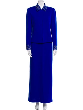 St. John Wool Crystal Embellishments Skirt Set