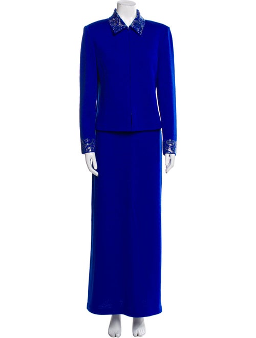 St. John Wool Crystal Embellishments Skirt Set