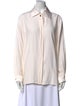 St. John Silk Long Sleeve Button-Up Top
