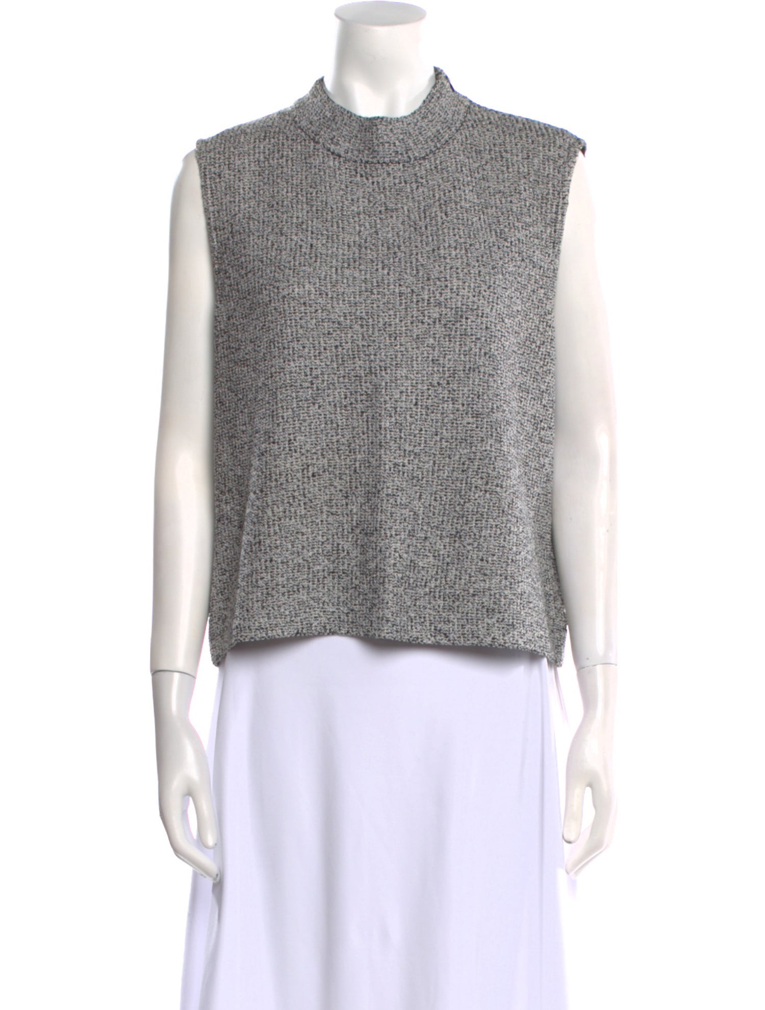 St. John Wool Mock Neck Crop Top