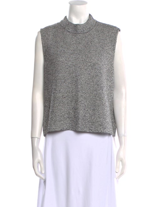 St. John Wool Mock Neck Crop Top