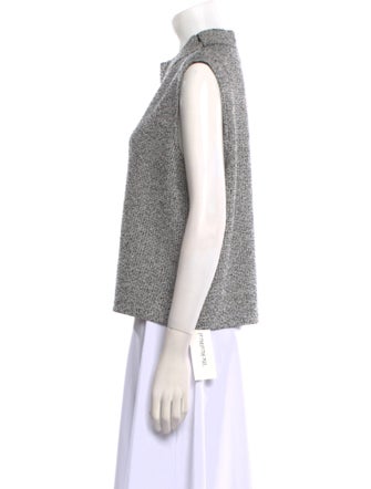 St. John Wool Mock Neck Crop Top