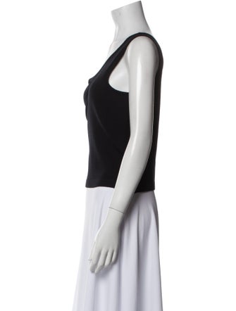 St. John Scoop Neck Sleeveless Top