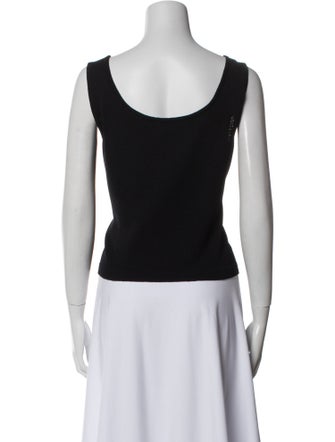 St. John Scoop Neck Sleeveless Top