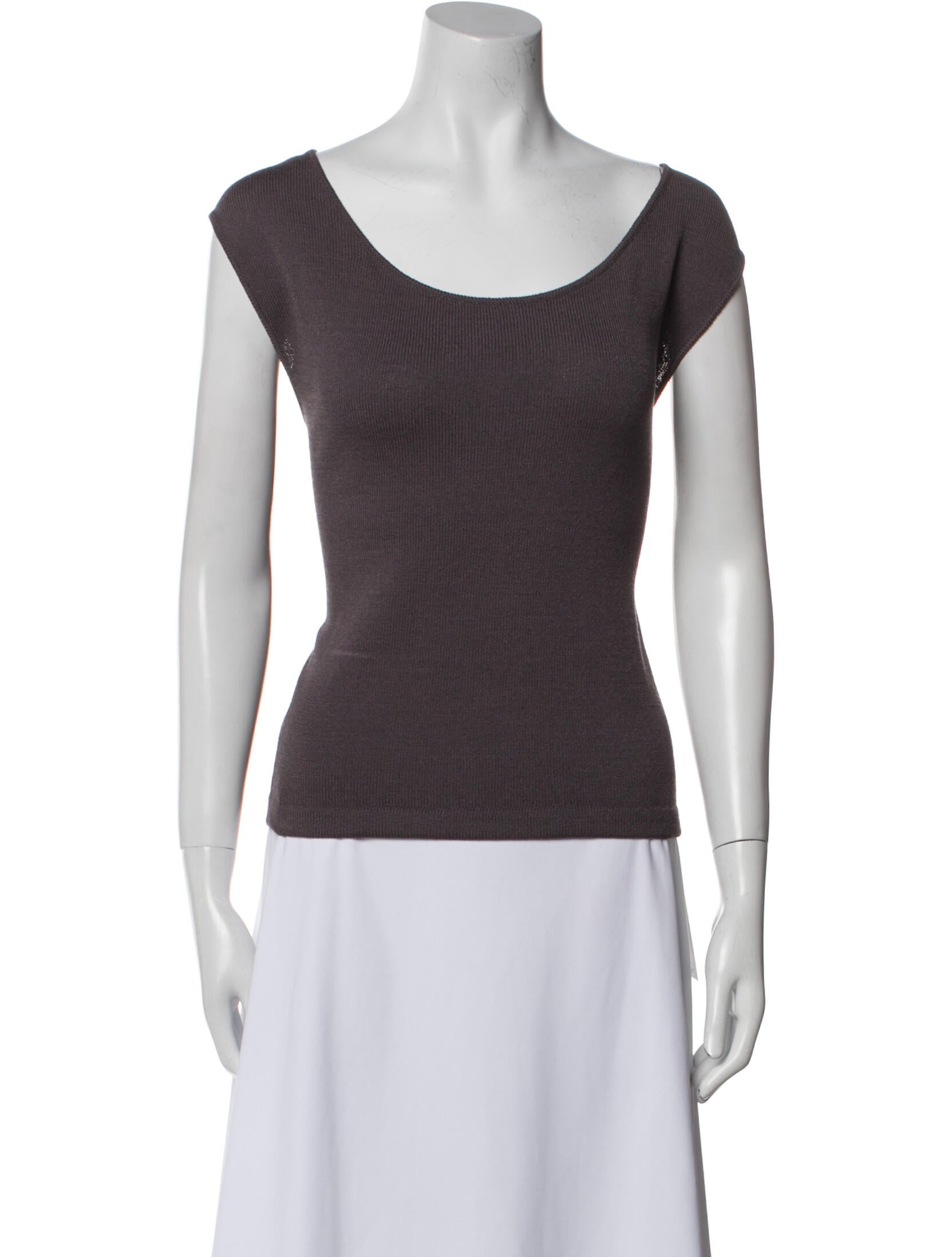 St. John Scoop Neck Short Sleeve Top