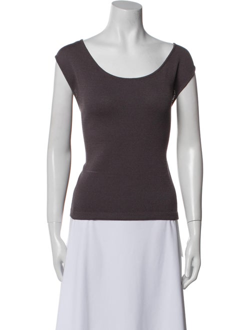 St. John Scoop Neck Short Sleeve Top