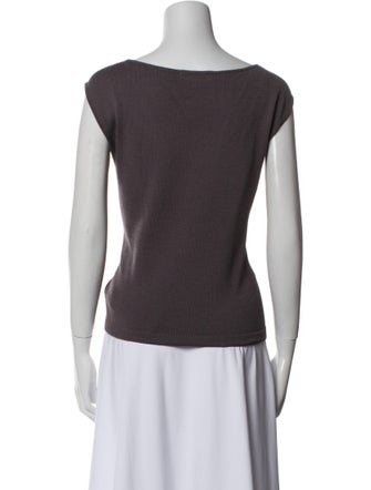 St. John Scoop Neck Short Sleeve Top