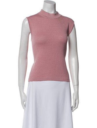 St. John Wool Mock Neck Top
