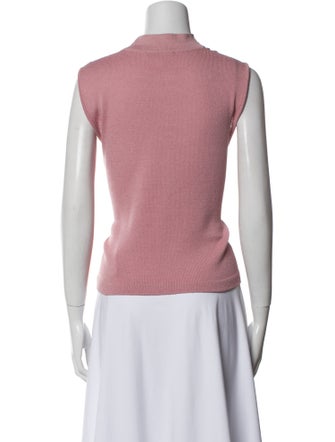 St. John Wool Mock Neck Top