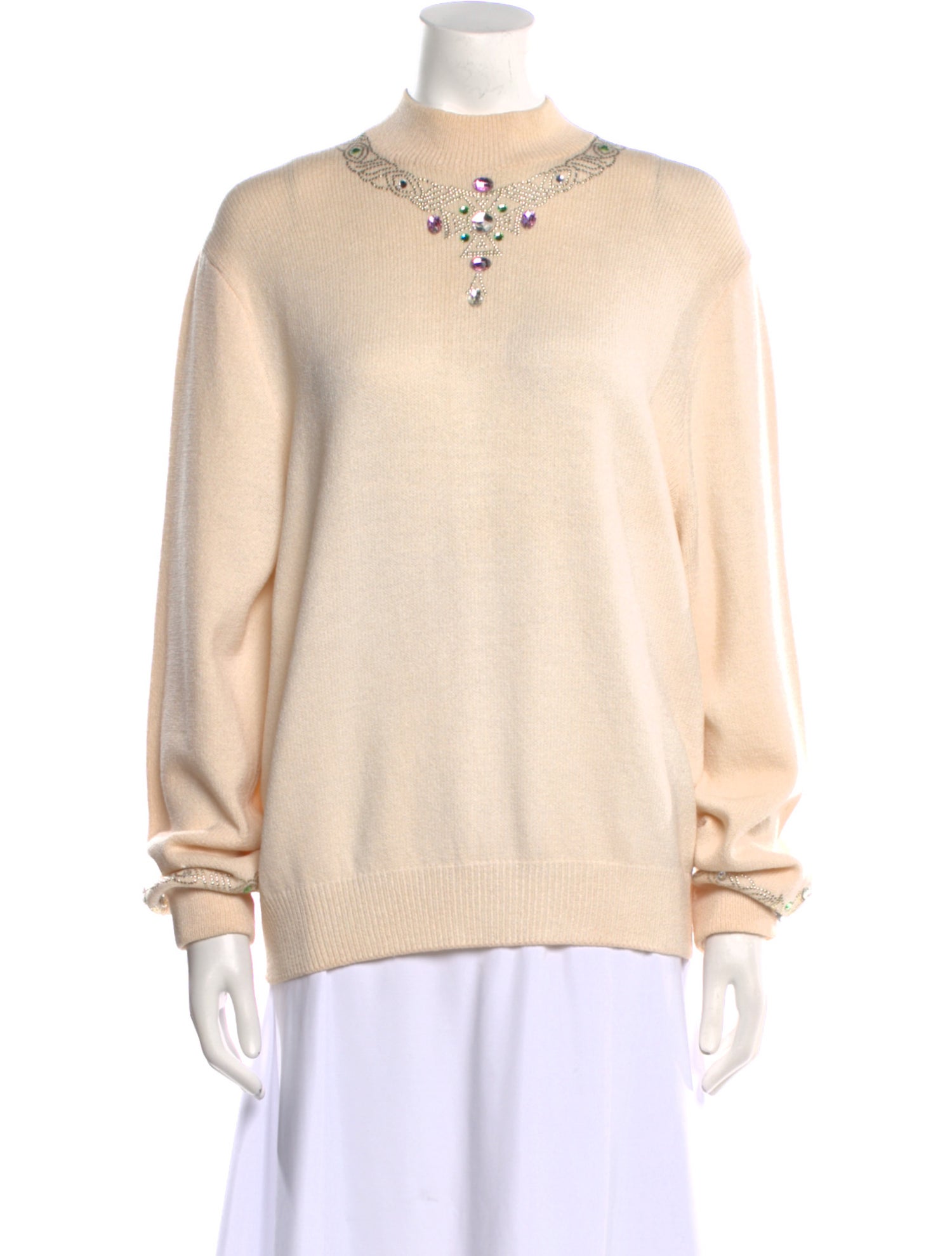 St. John Wool Mock Neck Sweater