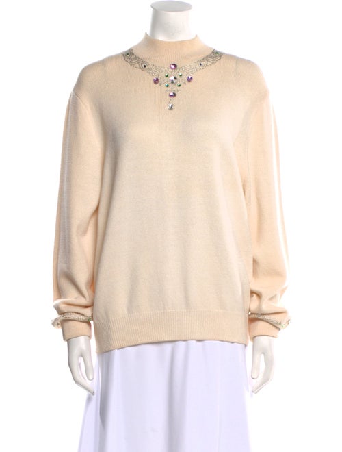 St. John Wool Mock Neck Sweater