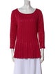 St. John Scoop Neck Three-Quarter Sleeve Tunic
