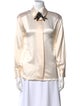 St. John Silk Long Sleeve Button-Up Top