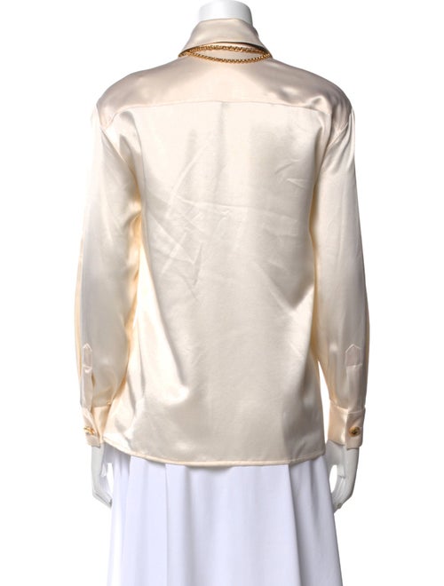 St. John Silk Long Sleeve Button-Up Top