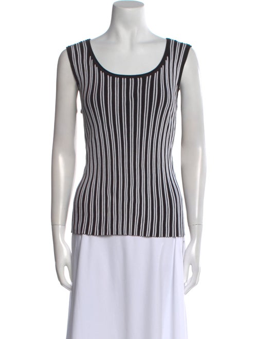 St. John Striped Scoop Neck Top