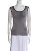St. John Striped Scoop Neck Top