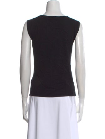 St. John Striped Scoop Neck Top