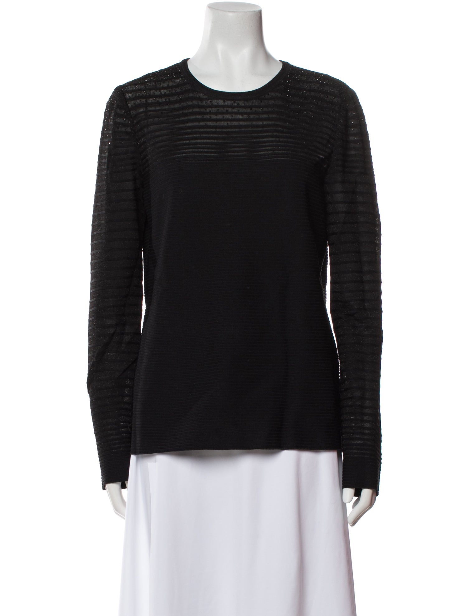 St. John Crew Neck Long Sleeve Top