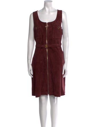 St. John Scoop Neck Knee-Length Dress