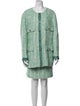 St. John Tweed Pattern Grosgrain Trim Skirt Suit