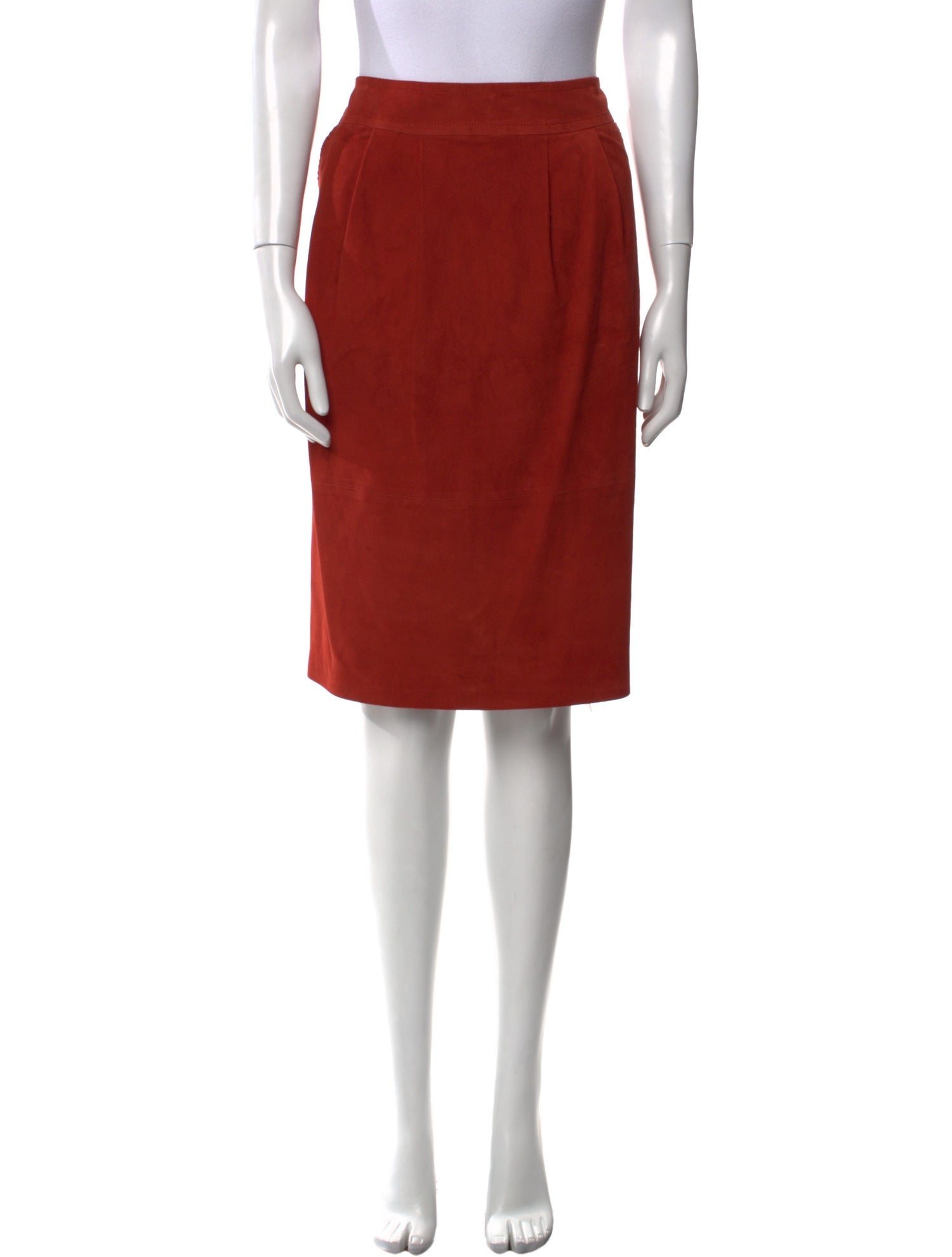 St. John Suede Knee-Length Skirt