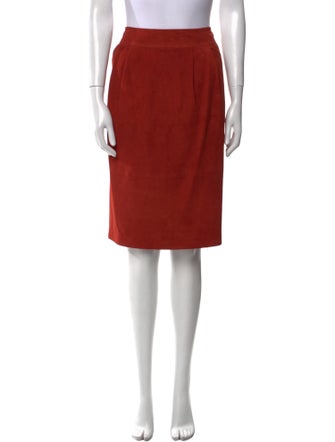 St. John Suede Knee-Length Skirt